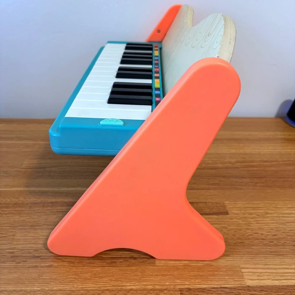 B. toys Wooden Toy Piano 25-Key Electronic Color-coded Kids Classical Music